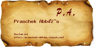 Praschek Abbás névjegykártya